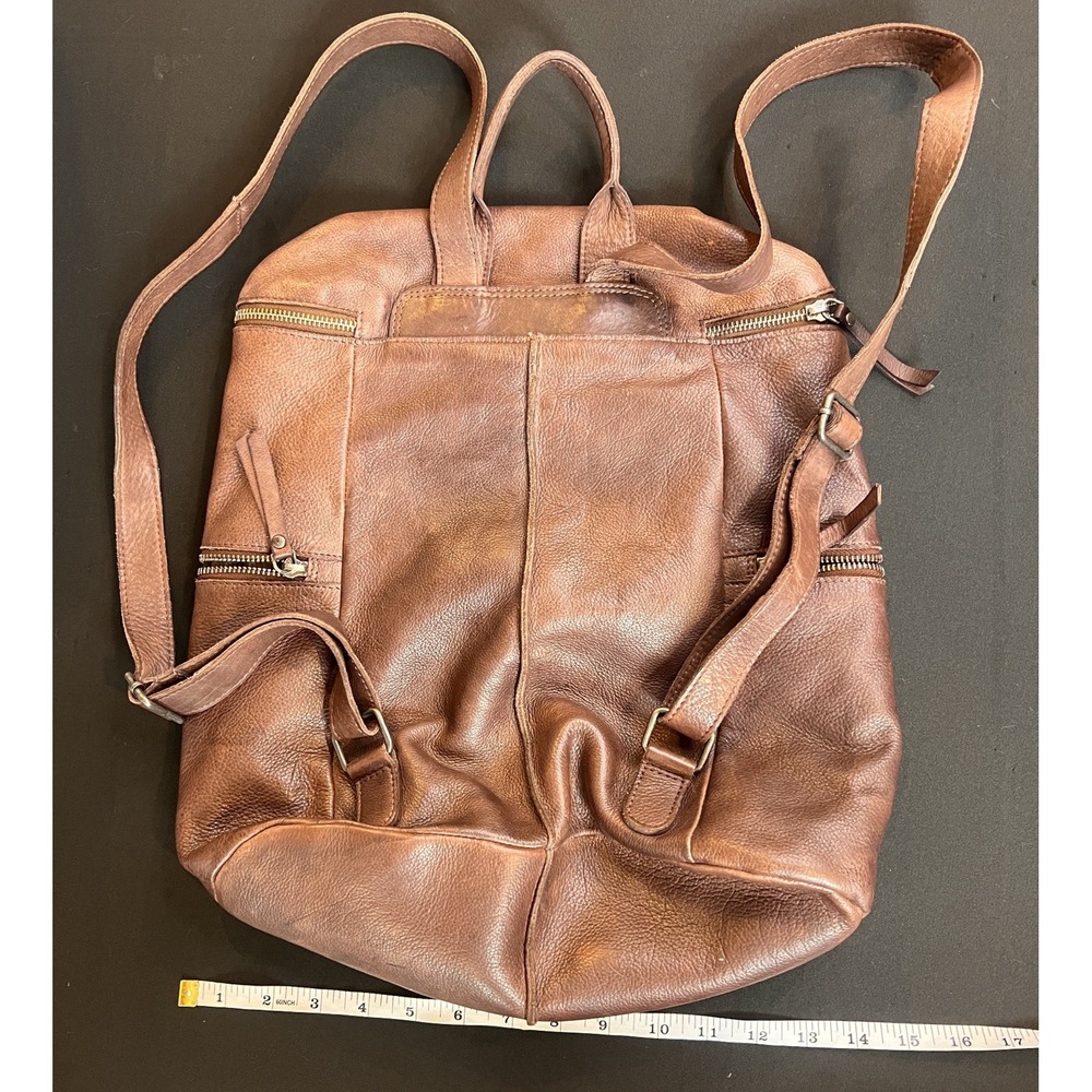 Vilenca Genuine Leather Backpack Purse Brown Convertible Shoulder Bag Holland